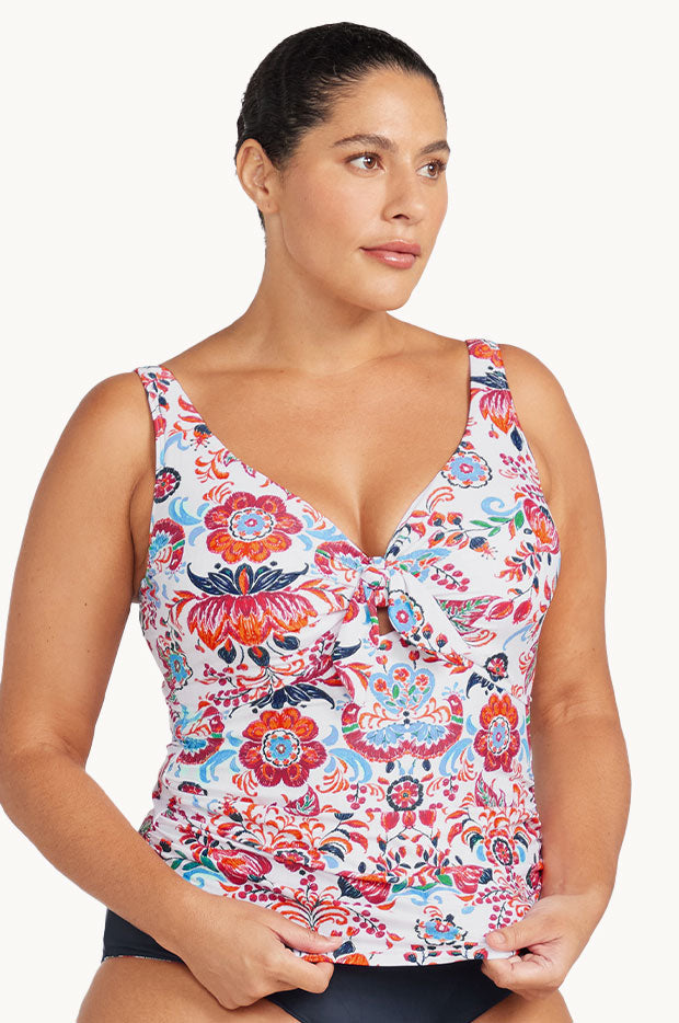 DD-Cup Love Knot Tankini Top in Elle Dorado