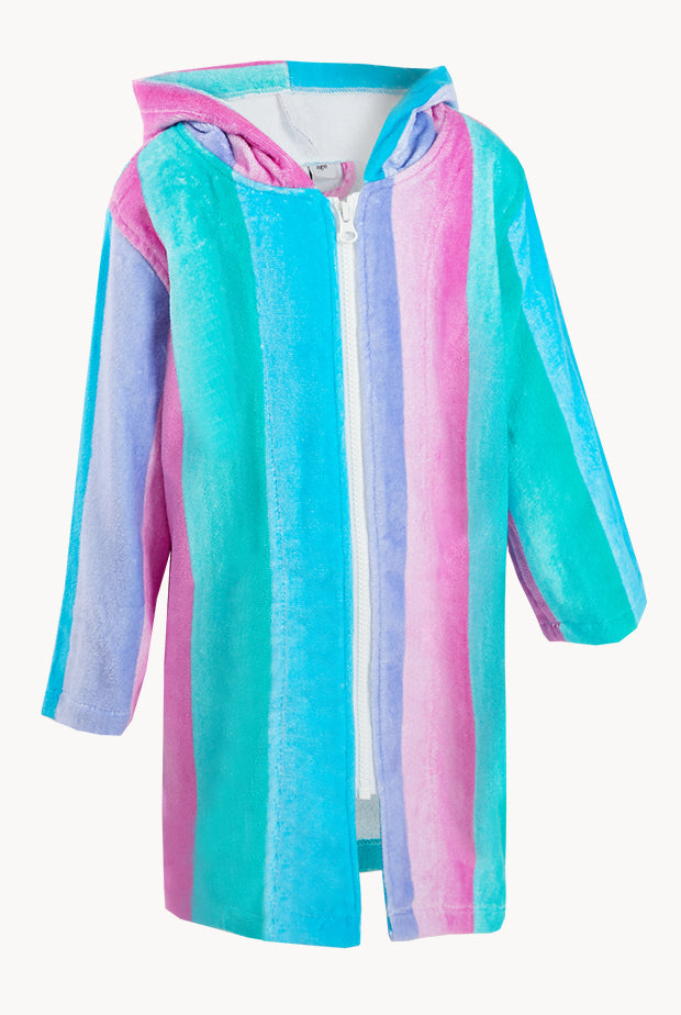 Kids Petal Splash Hooded Towel Robe 5-7Y main image 1