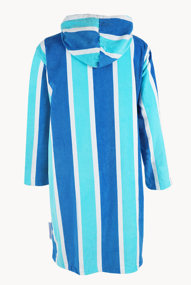 Stripe Hooded Towelling Robe M/L Swimwear Galore