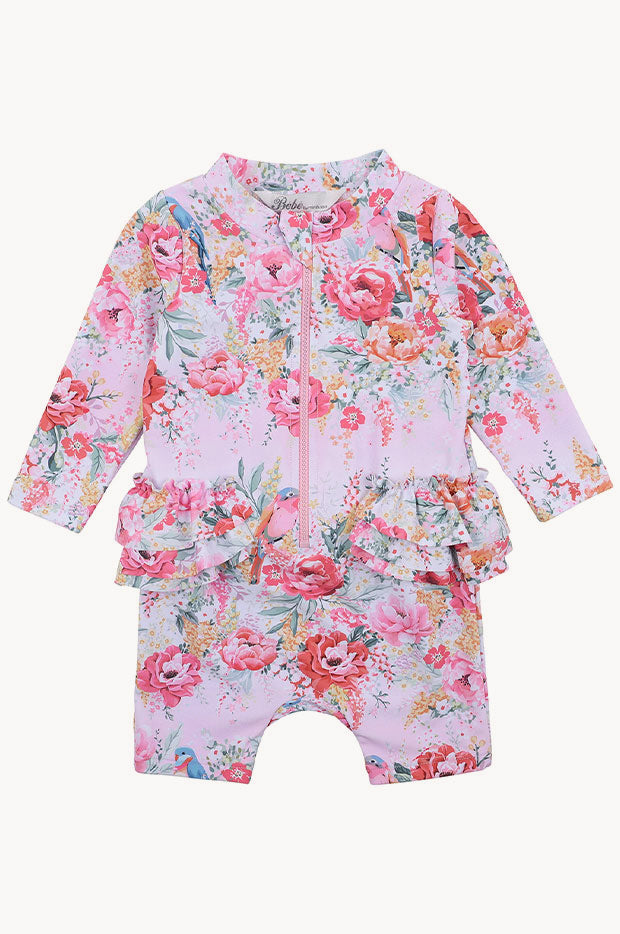 Girls Miss Leilani Frill Boyleg Sunsuit