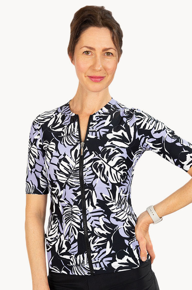 Babes In The Shade Calypso Short Sleeve Suntop Swimwear Galore AU