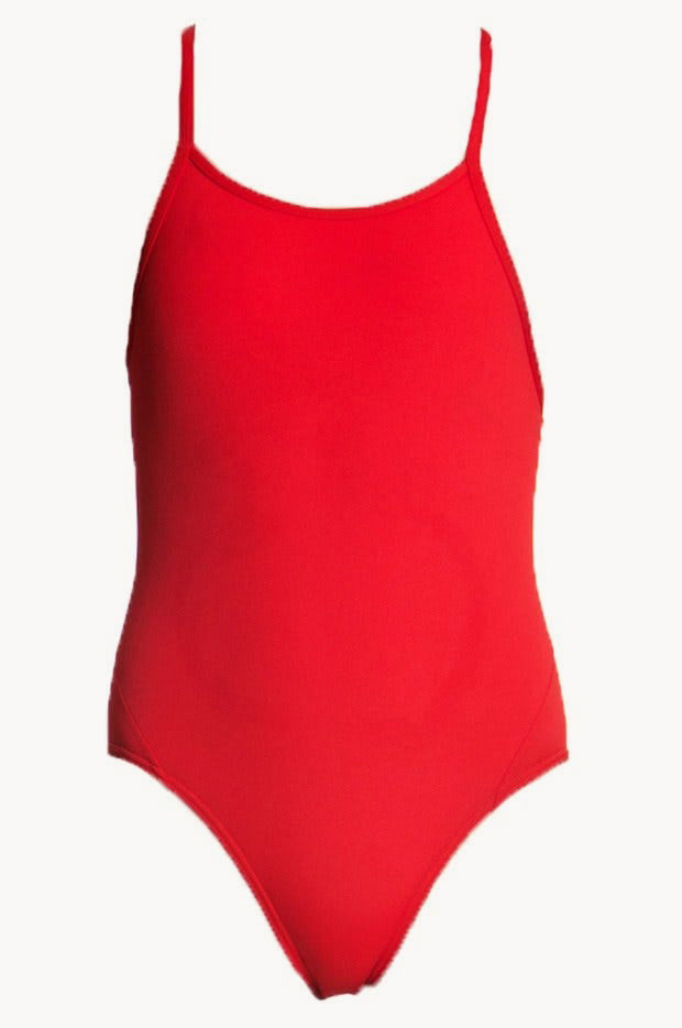 Funkita Girls Still Red Diamond Back One Piece Swimwear Galore AU