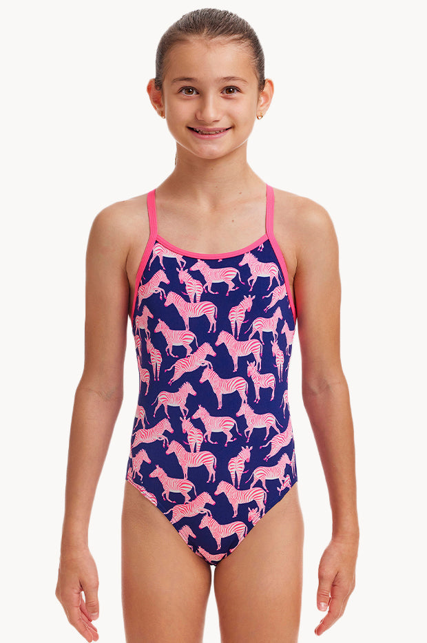 Funkita Girls Sweet Stripes Diamond Back One Piece Swimwear Galore AU
