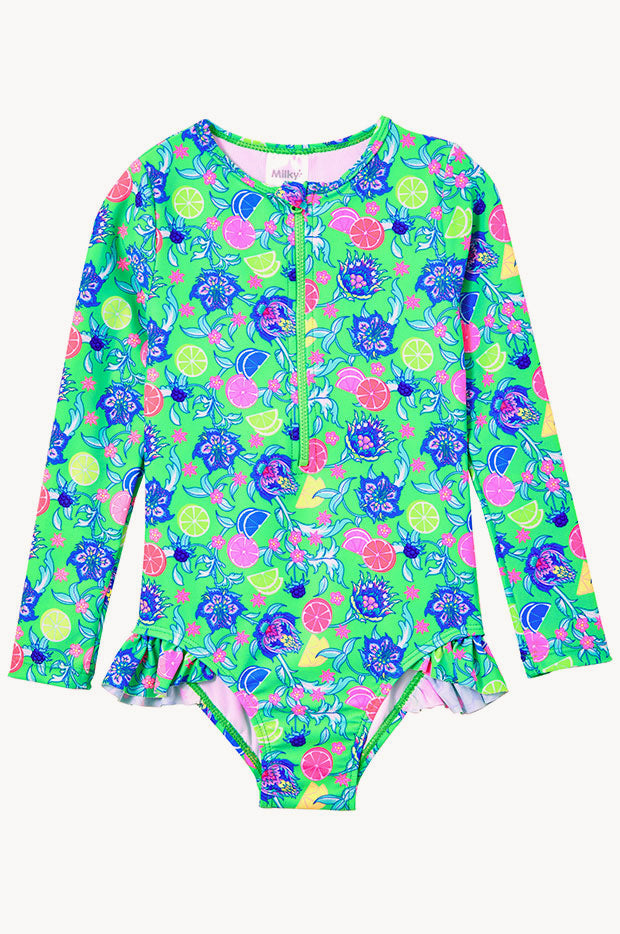 Milky Girls Peacock Long Sleeve Sunsuit Swimwear Galore AU