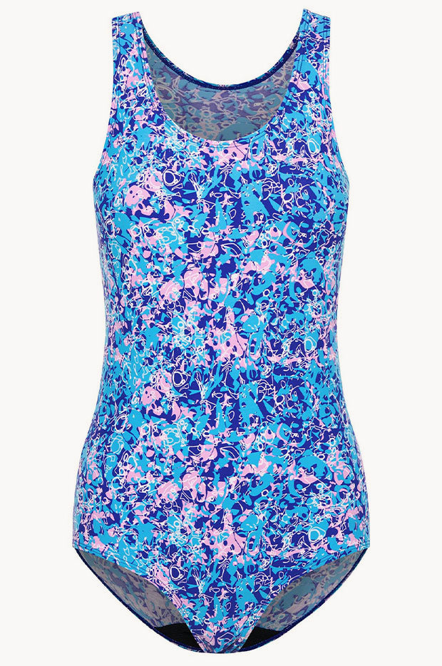 Modibodi Girls Blue Tropic Racerback One Piece Swimwear Galore AU