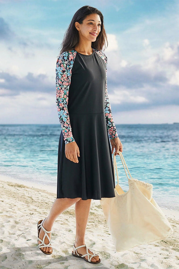 Modest Mermaid - Floral Swim Dress