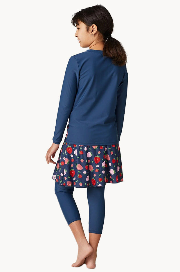 Marina UPF50+ Girls Modest Swimwear for Girls - Blue/Navy Blue - C2501 main image 1