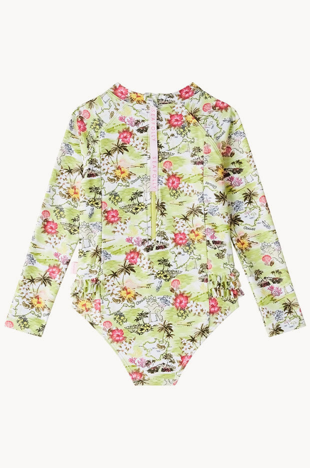 Girls Coral Coast Long Sleeve Sunsuit