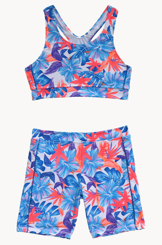 Salty Ink Girls Kokomo Crop Bike Pant Set Swimwear Galore AU