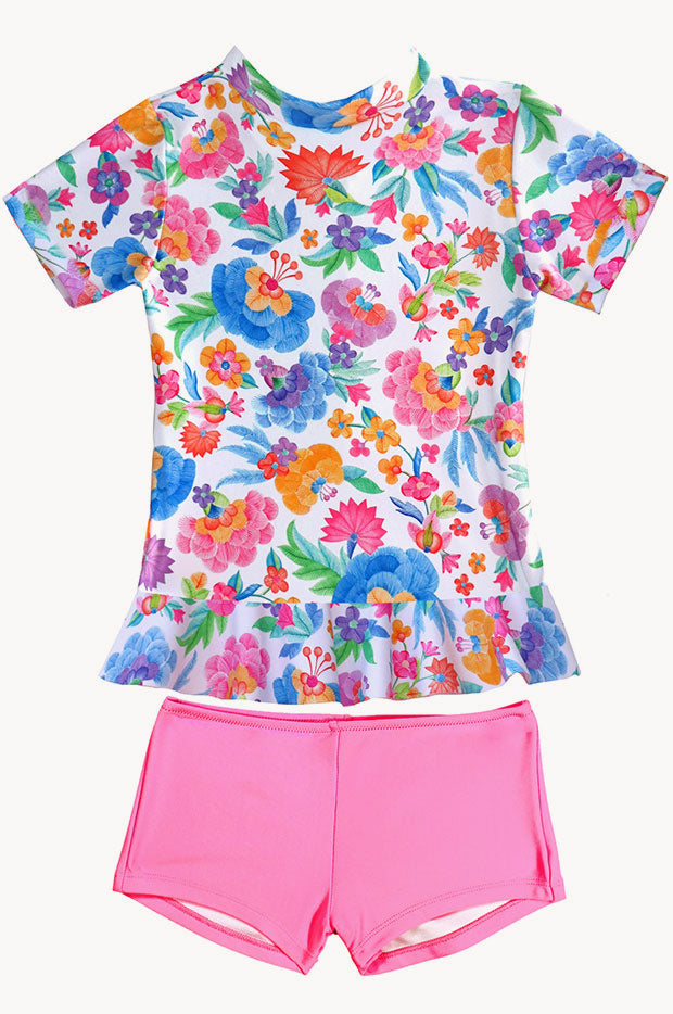 Girls Miss Leilani Short Sleeve Suntop Set Swimwear Galore