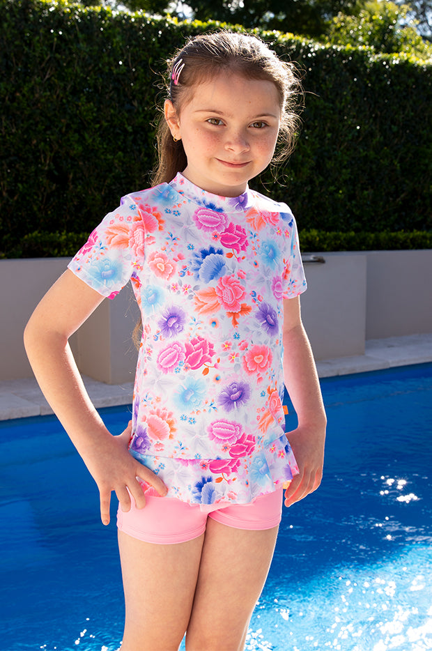 Salty Ink Girls Miss Peony Suntop Set Swimwear Galore AU