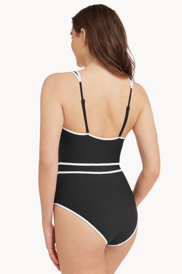 Sea Level Scalloped One Piece In Black FINAL SALE