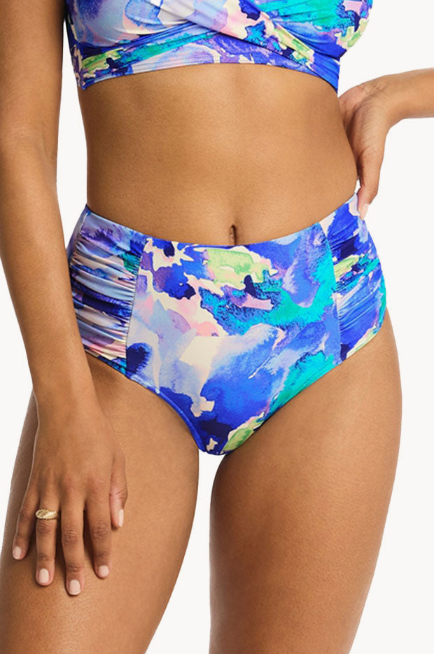 Openwork Mid-Rise Waist Swim Pants