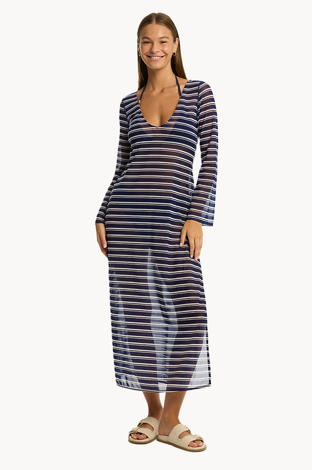 Biarritz Sculpted Shoulder Maxi Dress