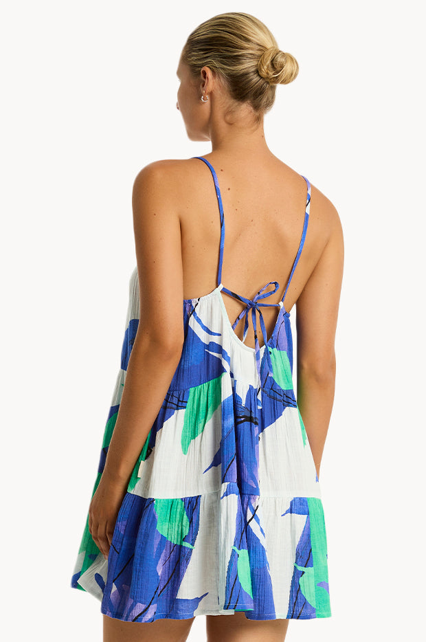 Sea Level Sublime Tie Back Short Sundress Cobalt Swimwear Galore US