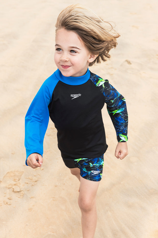 Speedo Toddler Boys Shark Suntop Black Blue Swimwear Galore AU speedo-toddler-boys-shark-suntop-black-blue-swimwear-galore-au