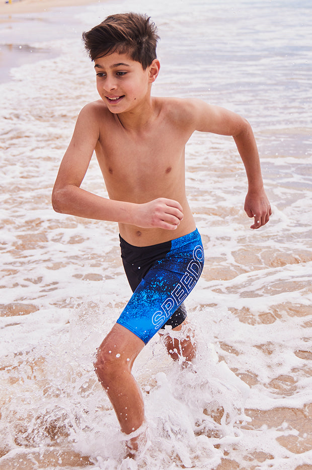Speedo Boys Incite V Cut Jammer Black Blue Swimwear Galore AU speedo-boys-incite-v-cut-jammer-black-blue-swimwear-galore-au