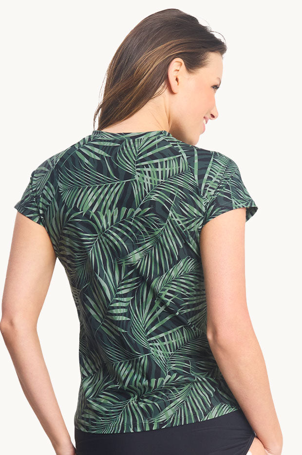 Pansy Short Sleeve Zip Suntop