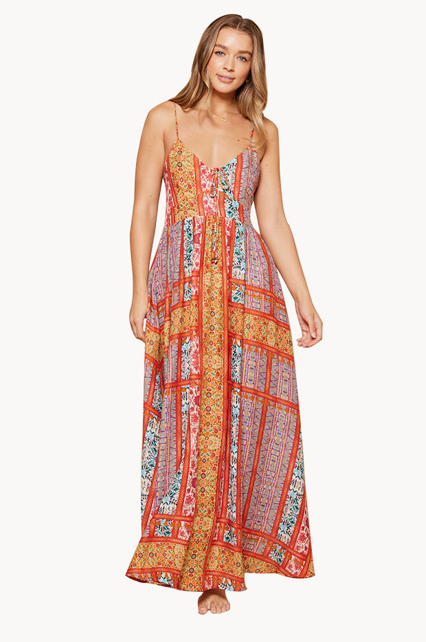 Besta V Neck Maxi Dress Tigerlily Print Ley