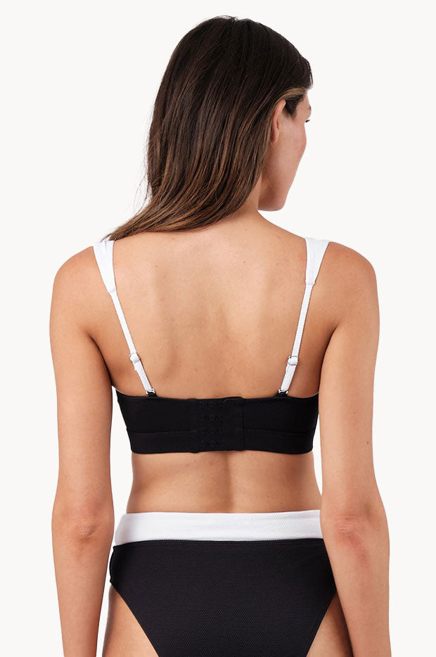Monochrome Texture Bustier Balconette One Piece main image 0