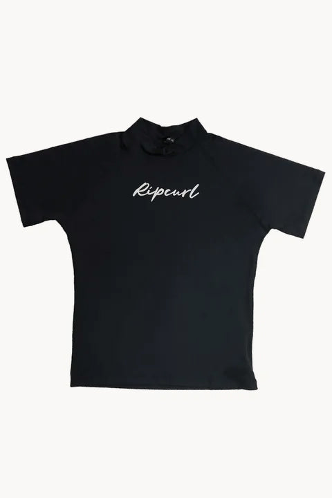 Girls Short Sleeve Zip Suntop