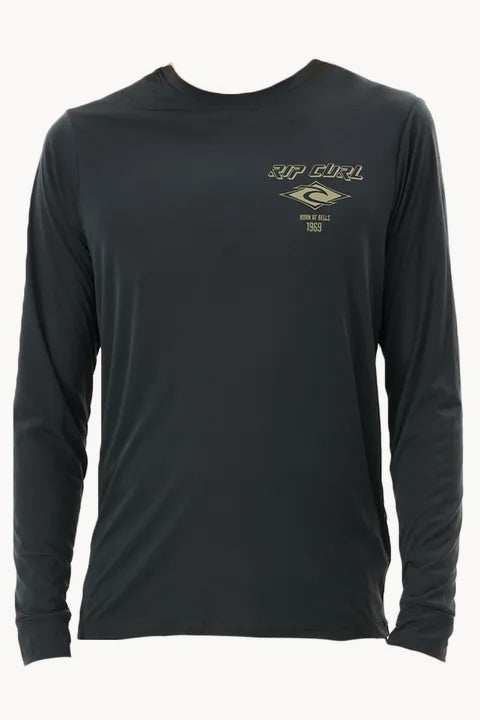 Canottiera Uomo Rip Curl Icons Surflite UPF 50+ – Manica Corta, Leggera, Protezione Solare (Nero)
