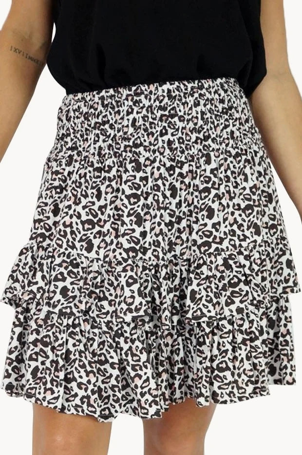Havara Skirt in Tan/White