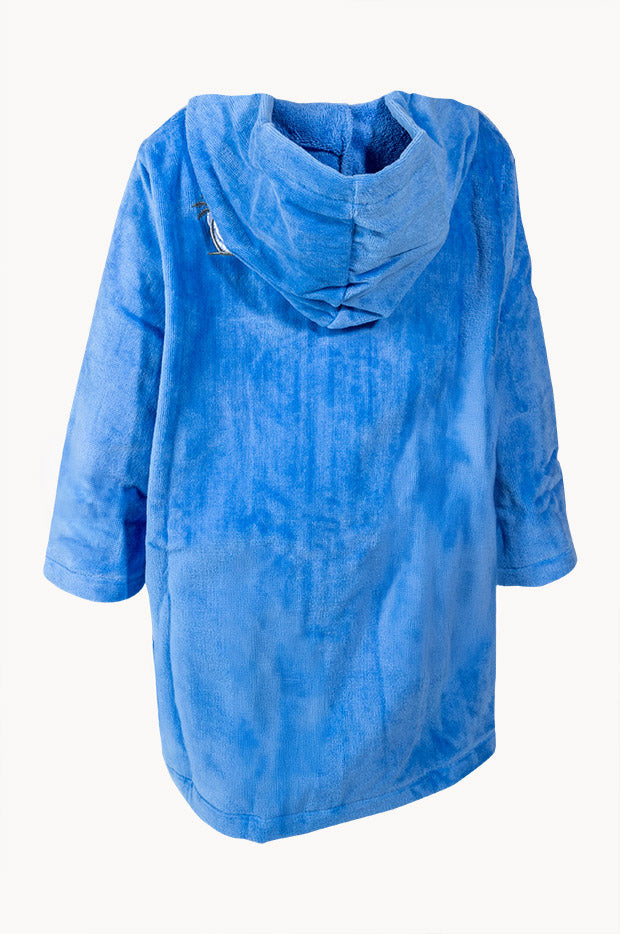 Kids Blue Riptide Hooded Towel Robe 7-11Y