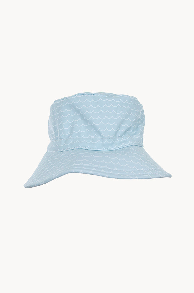 Boys Blue Waves Wide Brim Swim Hat