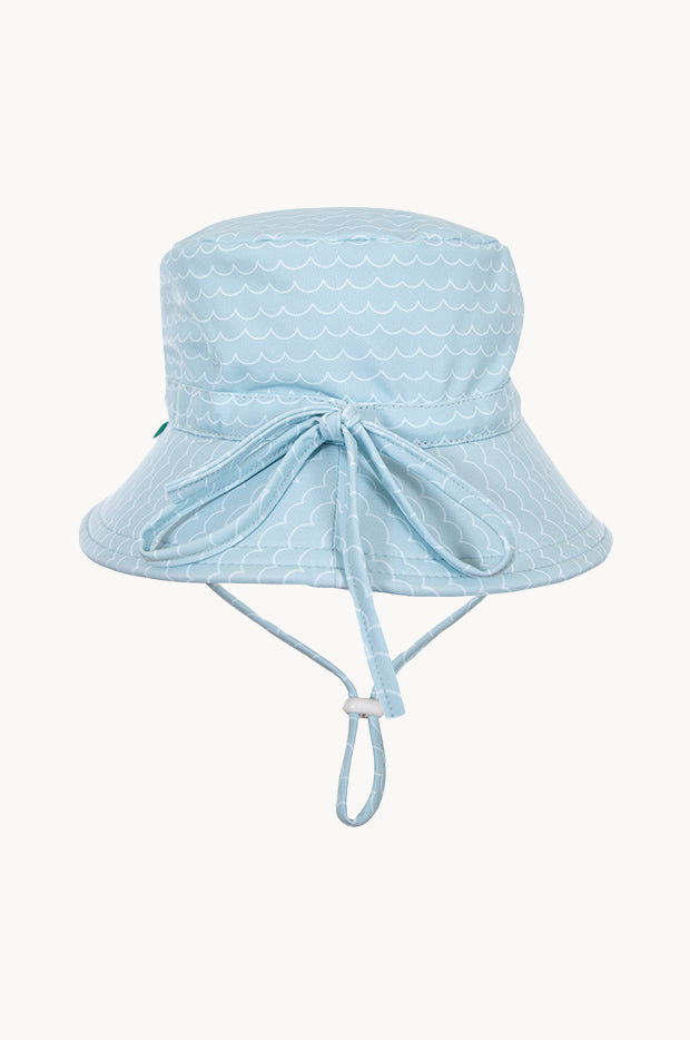 Boys Blue Waves Wide Brim Swim Hat