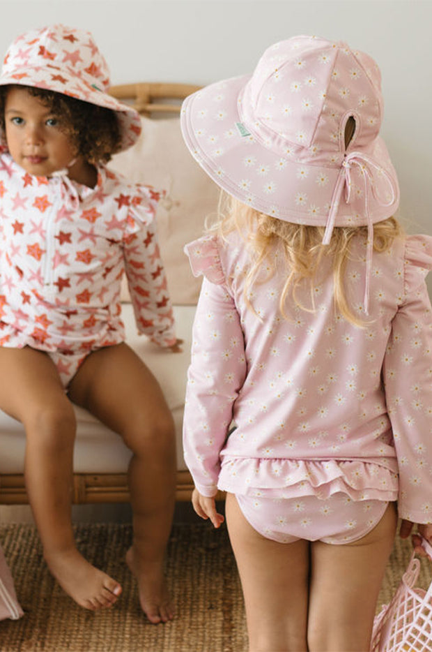Girls Daisy Fields Wide Brim Swim Hat
