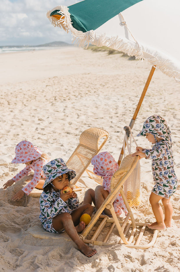 Boys T-Rex Wide Brim Swim Hat