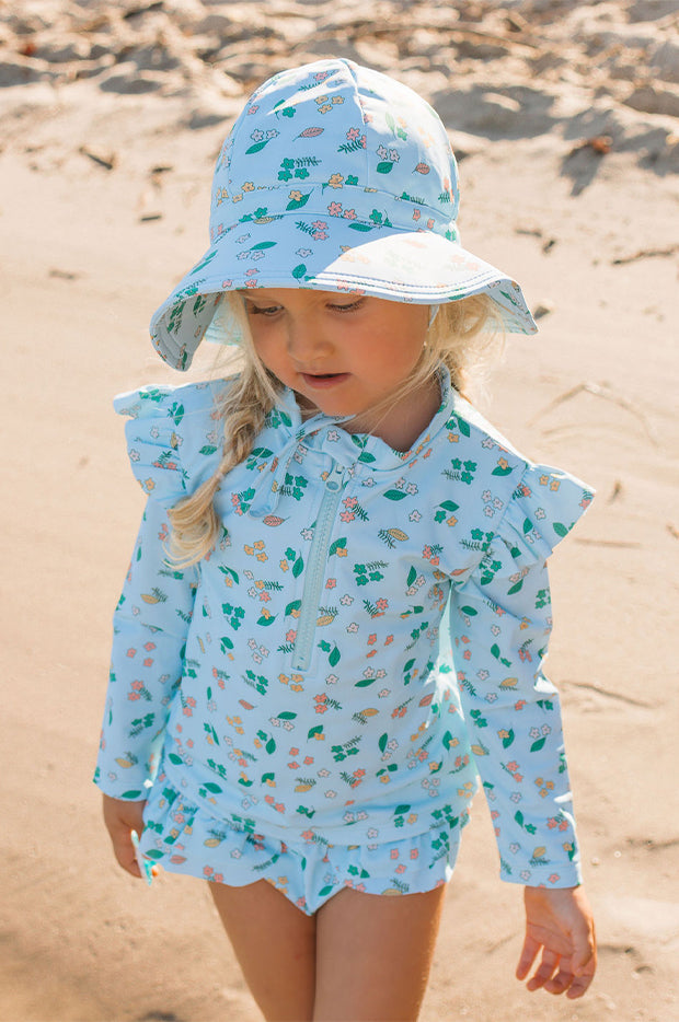 Girls Jasmine Wide Brim Swim Hat