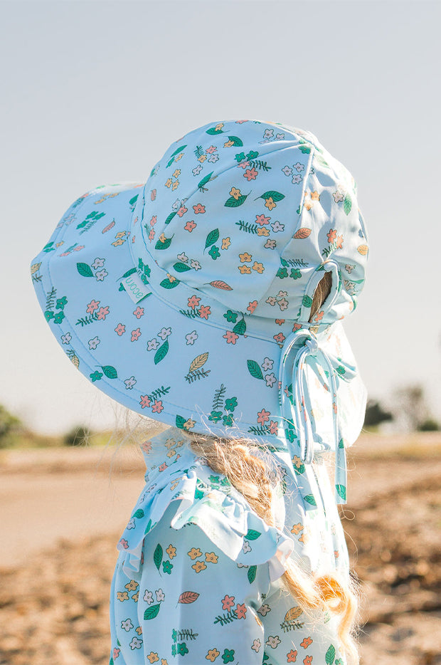 Girls Jasmine Wide Brim Swim Hat