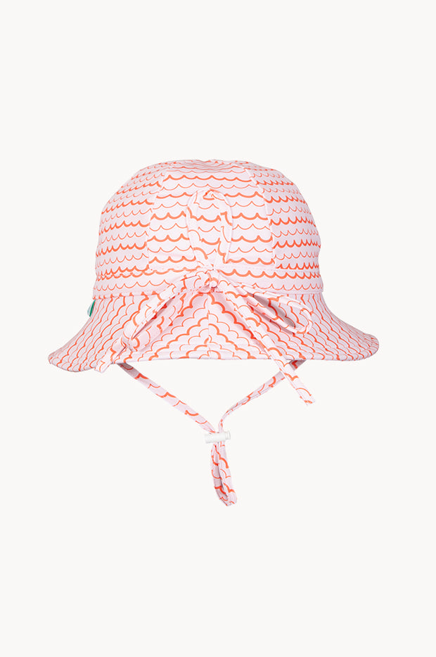 Girls Pink Ripples Wide Brim Swim Hat