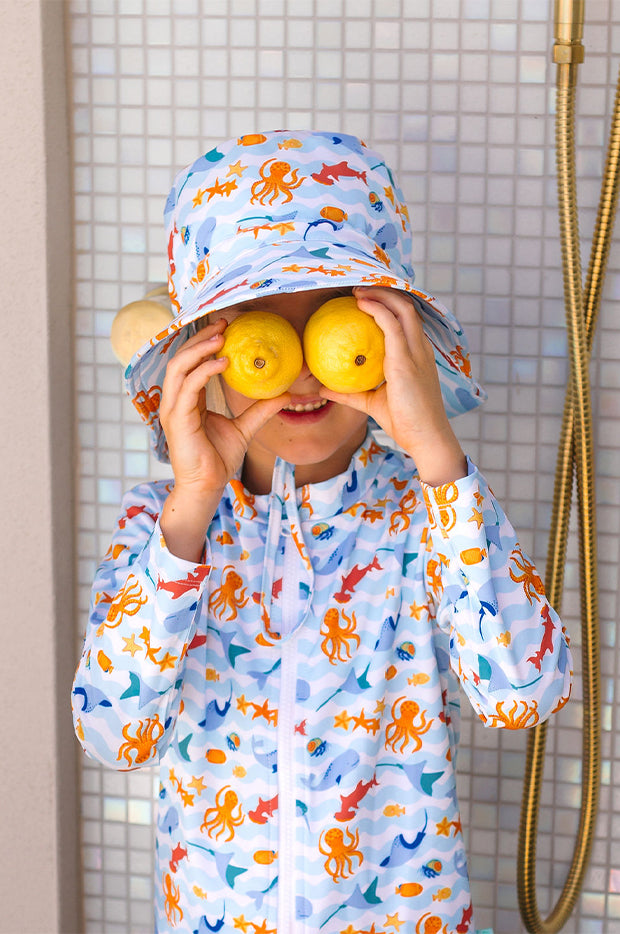 Boys Under The Sea Wide Brim Swim Bucket Hat