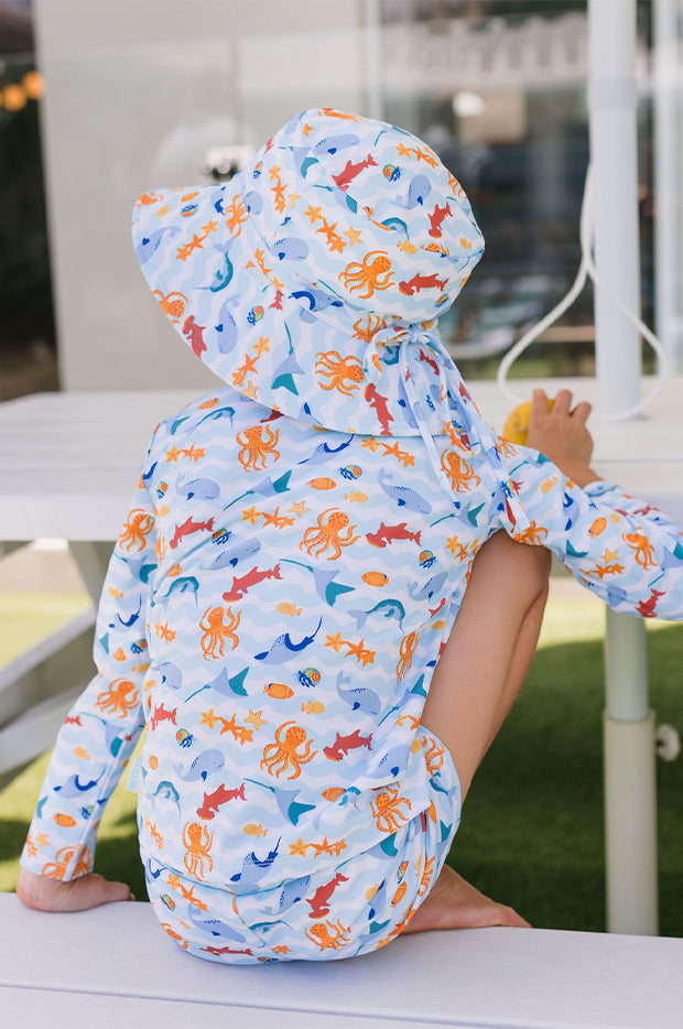 Boys Under The Sea Wide Brim Swim Bucket Hat