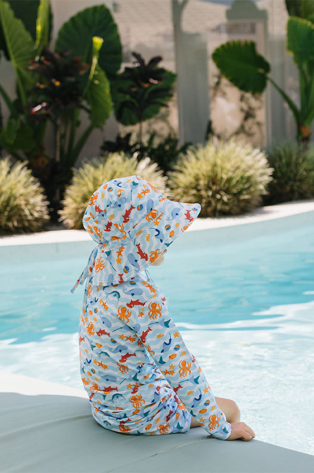 Boys Under The Sea Wide Brim Swim Bucket Hat