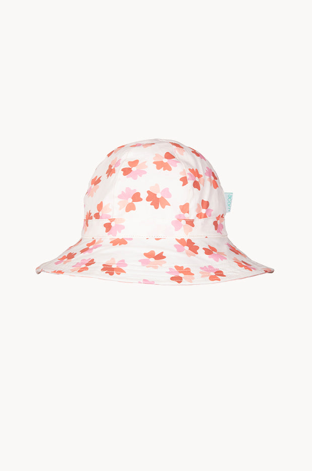 Girls Coral Bloom Reversible Wide Brim Sunhat