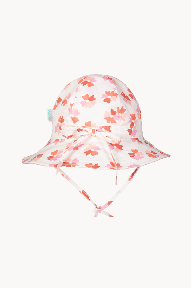 Girls Coral Bloom Reversible Wide Brim Sunhat