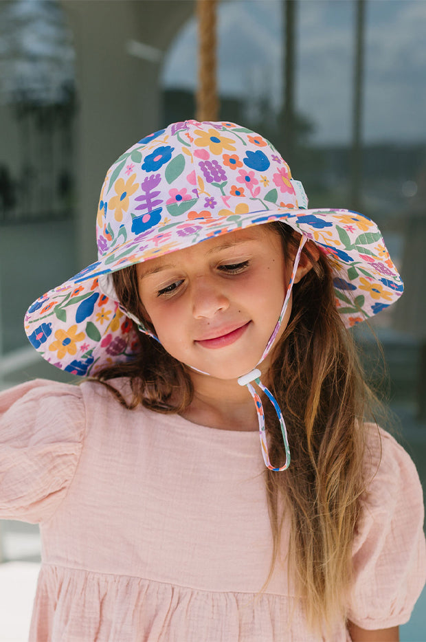 Girls Petal Pop Wide Brim Sunhat