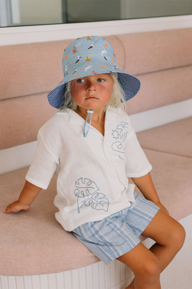 Boys Seagulls Wide Brim Bucket Hat
