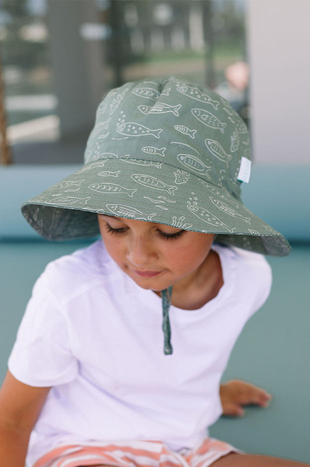Boys School Of Fish Wide Brim Bucket Hat