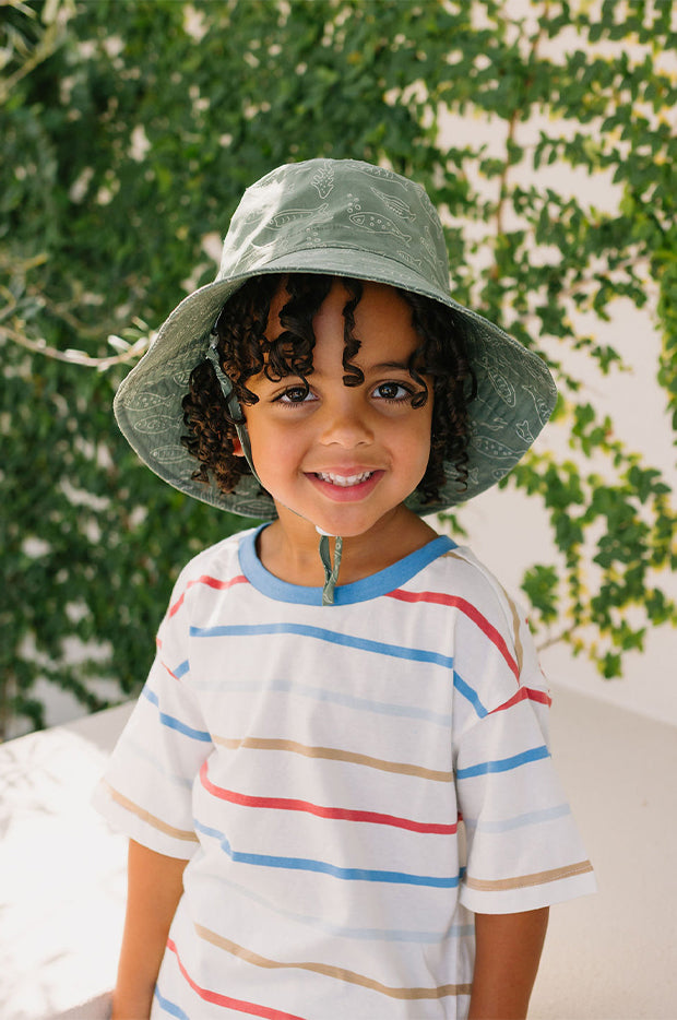 Boys School Of Fish Wide Brim Bucket Hat