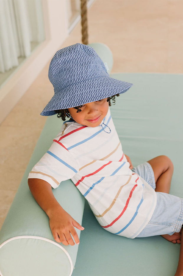 Boys Blue Horizon Wide Brim Bucket Hat