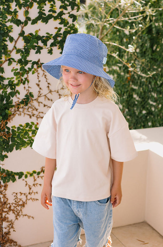 Boys Blue Horizon Wide Brim Bucket Hat