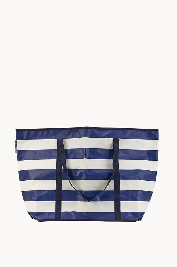 Navy Stripe Jumbo Beach Bag