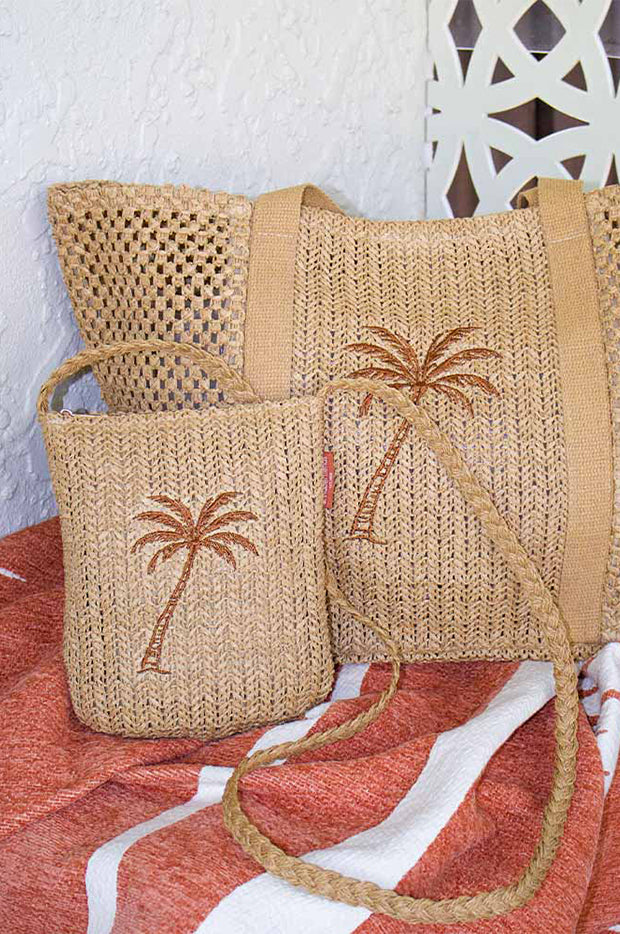 Crochet Palm Cross Body Bag