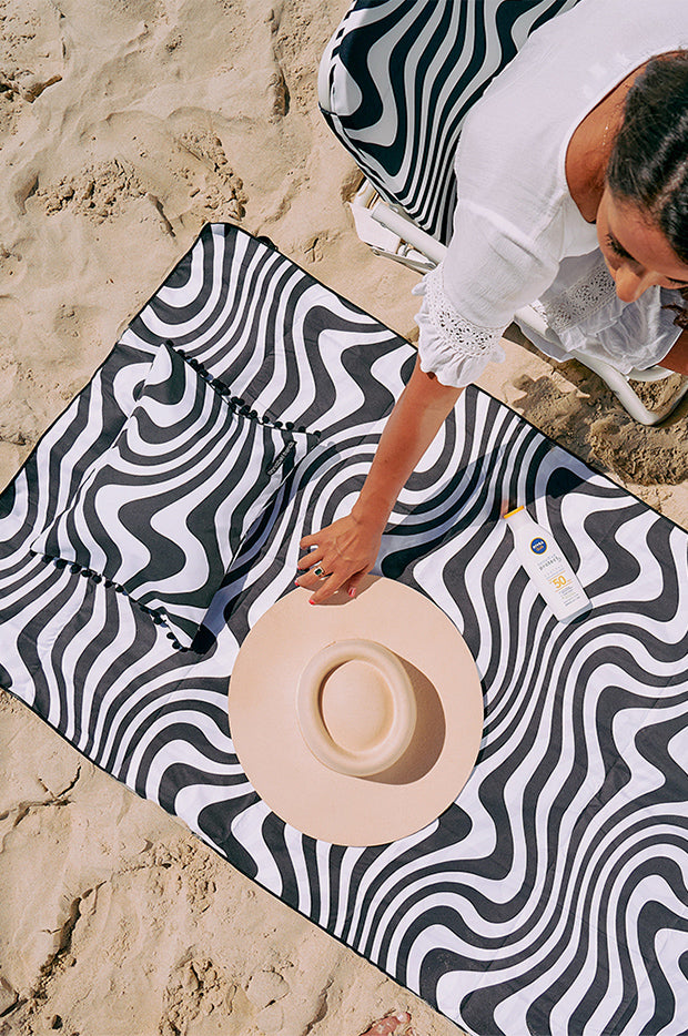 Hypnotic Swirl Beach Pillow