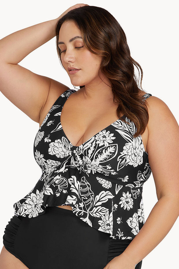 A Pois Chagall Tie Front Peplum Bra